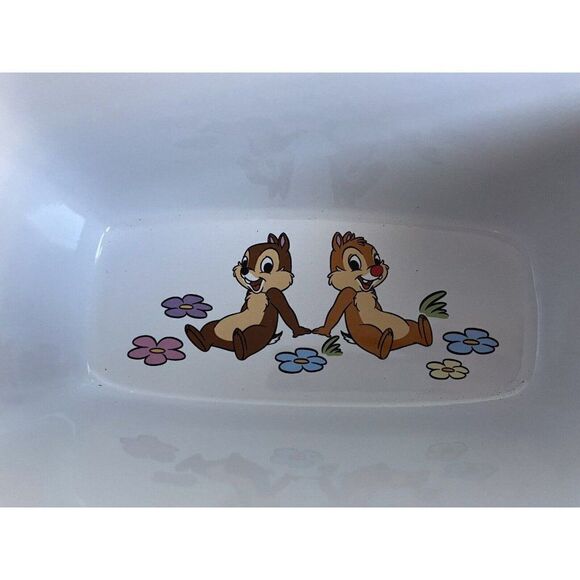Disney Chip & Dale Easter Large 9"x 5" Ceramic Baking Loaf Bread Pan Dish NEW - Picture 4 of 11